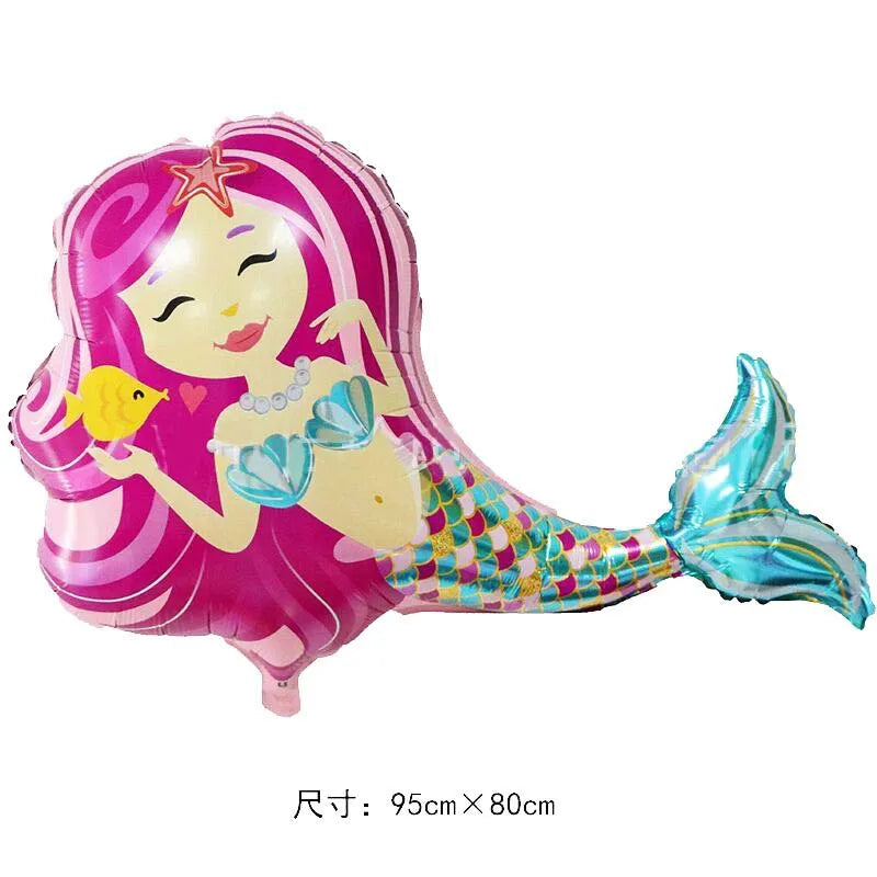 Standing Aluminum Film Smile Mermaid Balloon Children Birthday Partry Decor Supplies Lovely Surprise Toy Baby Shower Balloon