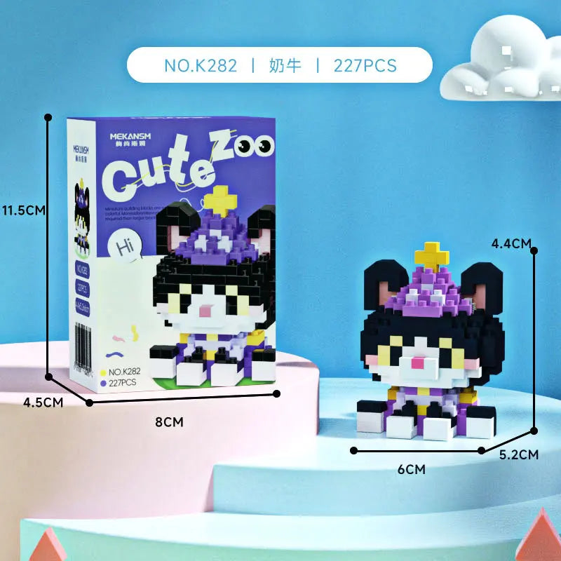 Cat Animal Brick Toy for Children Girls 8 To 10 Years Old Birthday Gifts Construction Block Set Mini Building Blocks Educational
