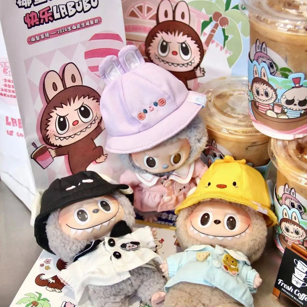 Only Skirt Hat 17cm Labubu Cute Mini Plush Doll'S Clothes Outfit Accessories Clothing Diy Kid Gift Kawaii Doll Clothes Girl Toys