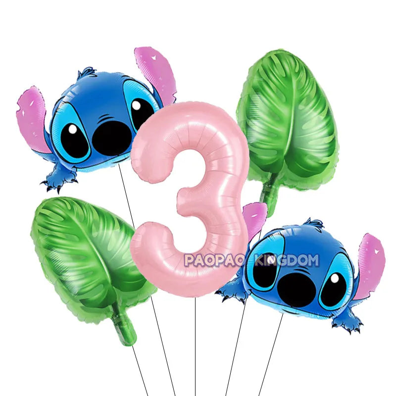 Lilo Stitch 32inch Number Foil Balloons Stitch Birthday Party Supplies Children Balloons Baby Shower Decoration Supplies