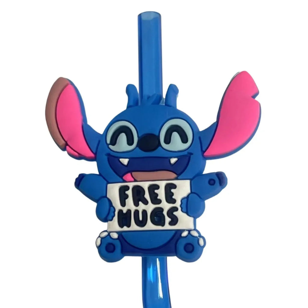 Cartoon Stitch Series Curved Straw Ice Cream Straw Soft Rubber Environmentally Friend Material Food Grade Artistic Design Straw