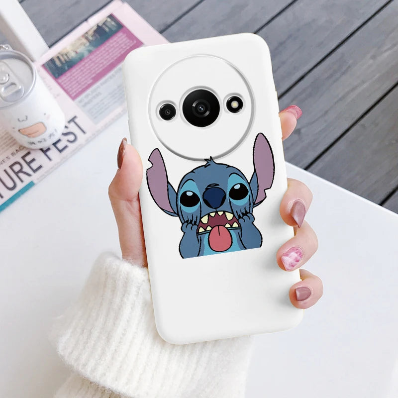 For Redmi A3 Phone Case Soft Silicone Shockproof Super cute Stitch Love?Cover For Xiaomi Redmi A3 Shell RedmiA3 A 3 Bumper Shell