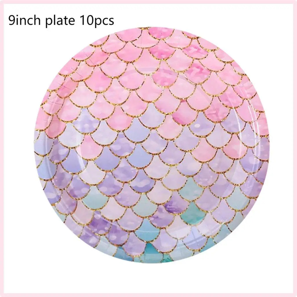 Mermaid Birthday Party Decorations Balloon Tableware Tablecloth Hanging Banner Party Decorations For Child Favors Supplies Kit