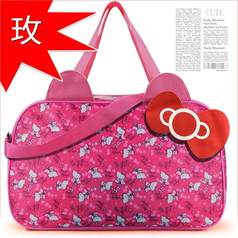 Sanrio Oxford cloth messenger bag hello kitty cartoon travel luggage storage bag girl shoulder bag gym handbag