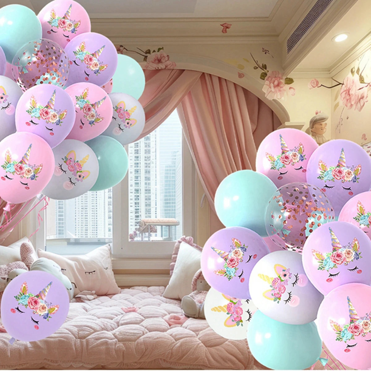 Pink Unicorn Latex Balloon Unicorn Theme Birthday Party Decoration Kids Girl Baby Shower Party Supplies Wedding Confetti Ballons