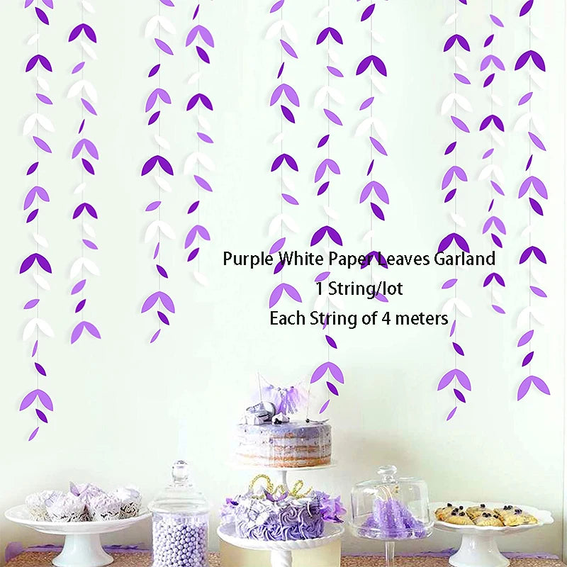 Purple Happy Birthday Banner Party Decorations Purple White Balloons Garlands Lavender Mermaid Birthday Themed Party Streamers