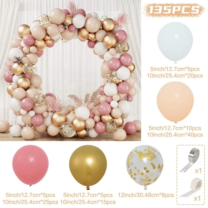 Pink Gold Balloon Garland Arch Kit Birthday Party Decor Kids Girl Wedding Birthday Party Baloon Supplies Baby Shower Latex Balon
