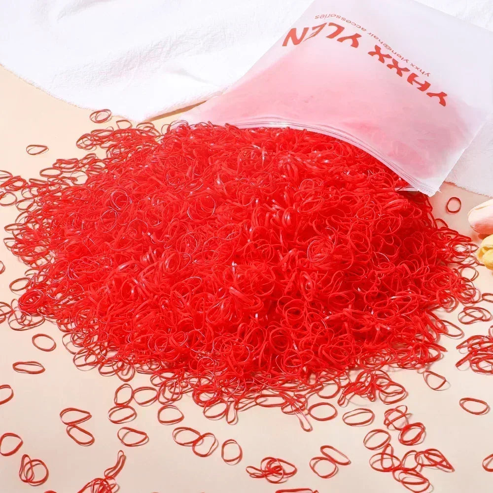 500pcs Girls Colourful Disposable Rubber Band Hair Ties Headband Children Ponytail Holder Bands Kids Hair Accessories Scrunchie