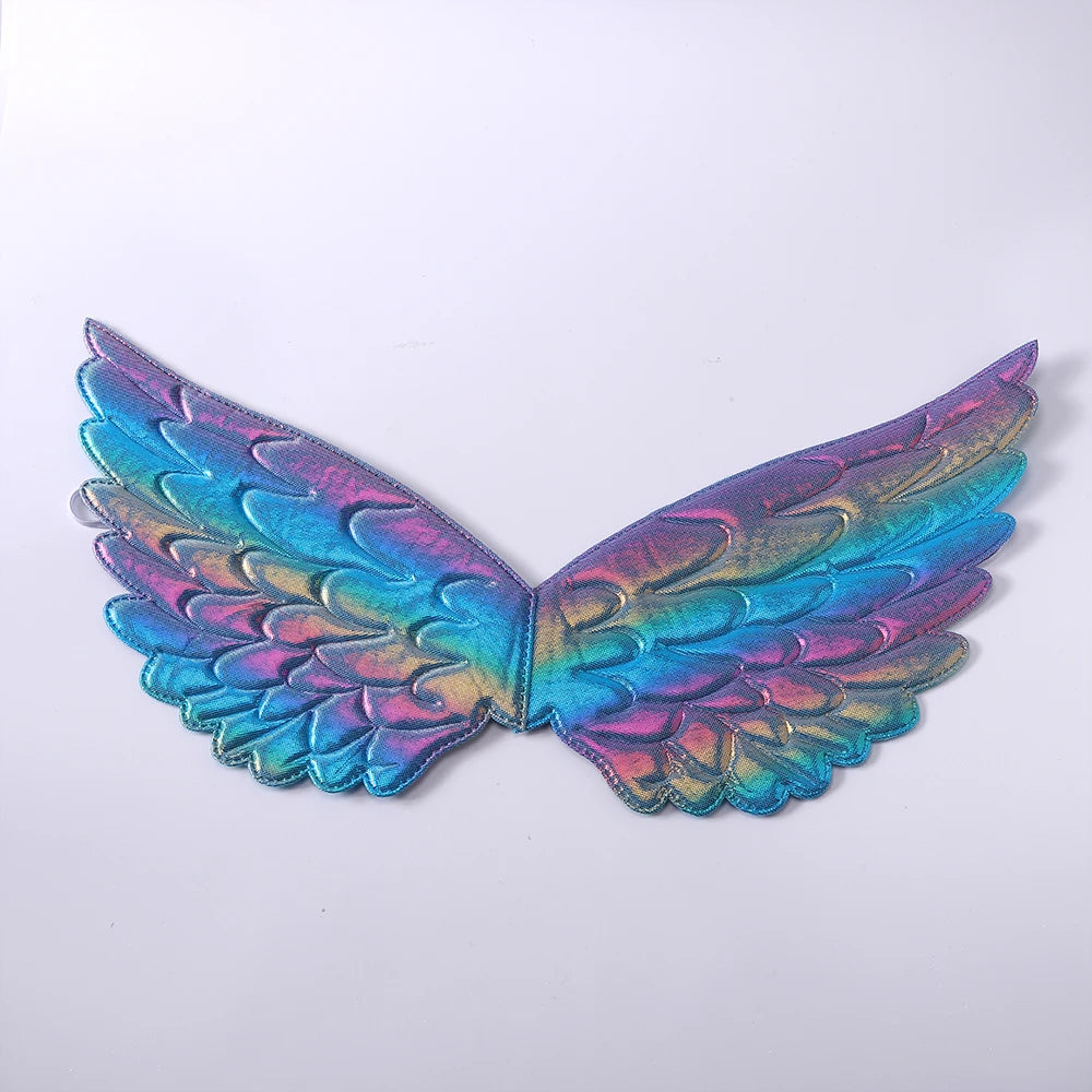 Cute Unicorn Theme Wings Rainbow Little Girls Angel Wings Baby Shower Kids Birthday Party Decoration Prom Performance Cosplay