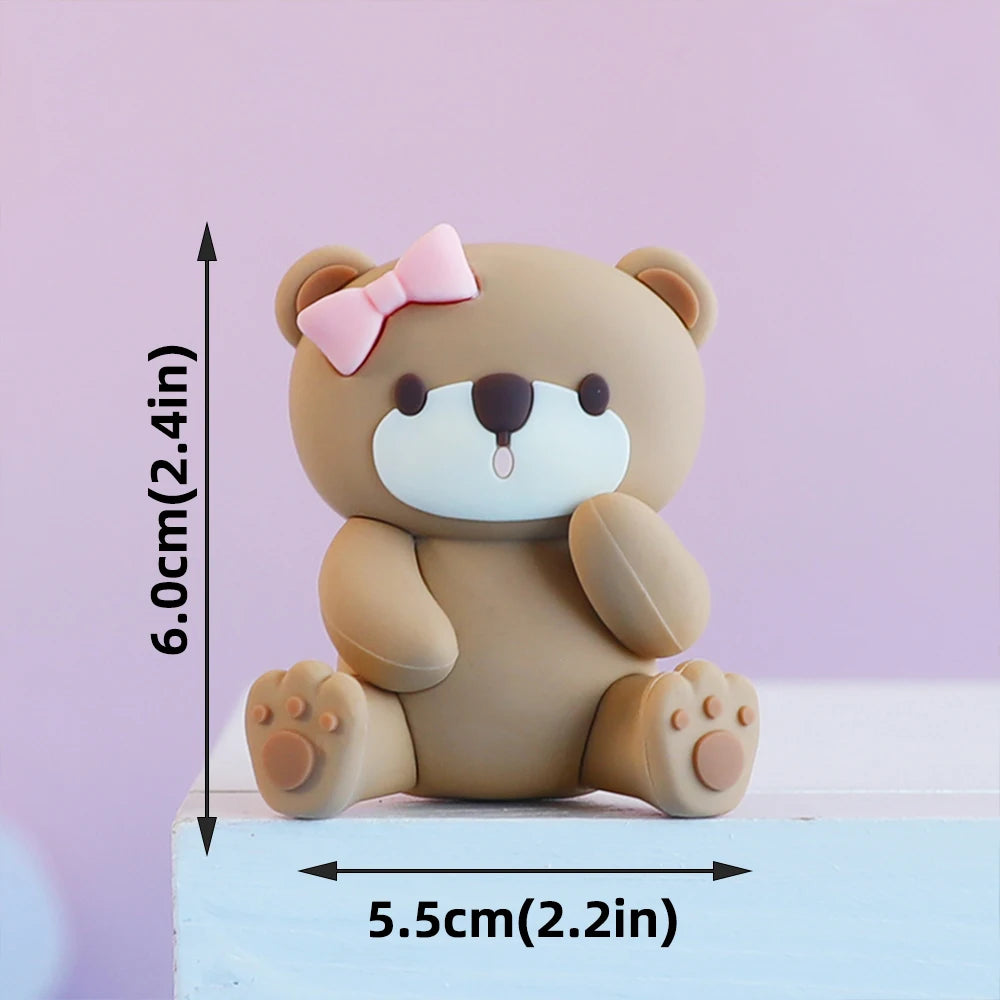Bear Cake Toppers for Boy or Girl Baby Shower Children's Birthday Party Decoration Hot Air Balloon Cake Topper Pink Blue Green