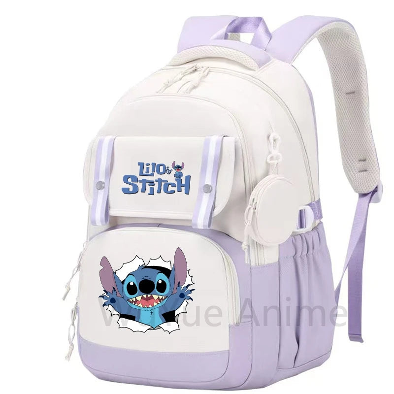 Anime Lilo Stitch Backpack Large Capacity Bookbag for Boy Girl Men Women Leisure Waterproof Laptop Travel Bag Kid Gift Mochila