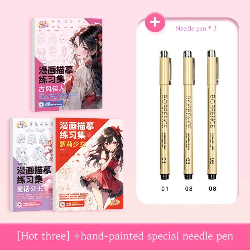 Coloring Book 12 Series Comics Anime Character Watercolor Painting Book Gouache Graffiti Drawing Book Stationery School Supplies