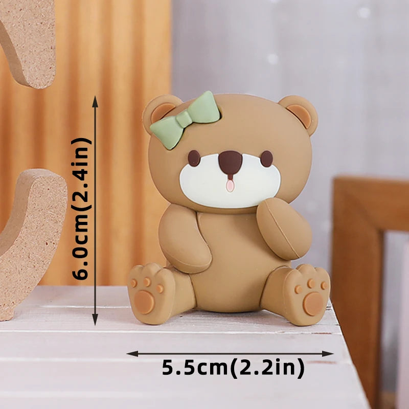 Bear Cake Toppers for Boy or Girl Baby Shower Children's Birthday Party Decoration Hot Air Balloon Cake Topper Pink Blue Green