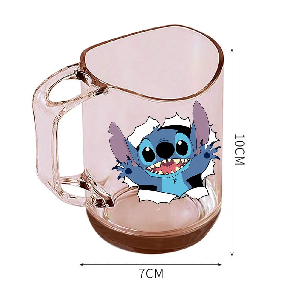 Stitch Lilo and Stitch animation peripheral cartoon printed transparent resin mouthwash and toothbrush cup anti-fall water cup