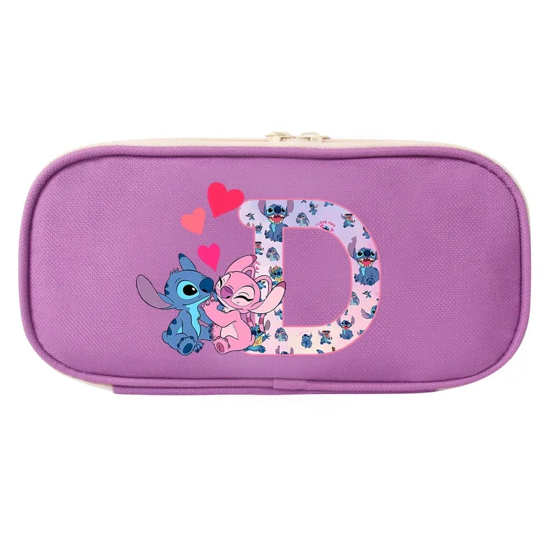 Lilo&Stitch Pencil Box Letter A B C Student School Supplies Stationery Kids Penbag Pencilcase Kawaii Boy Girl Birthday Cute Gift