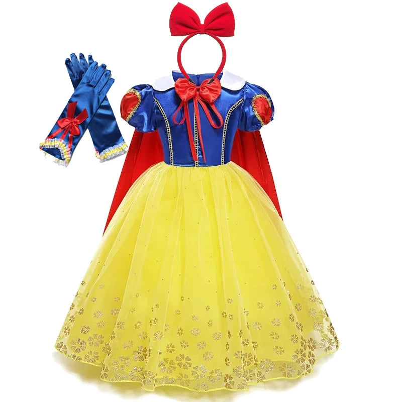 New Kids Girl Dresses Princess Costume Fancy Dress Kids Party Cosplay Princess Costumes Bow Patchwork Cosplay Girls Dress
