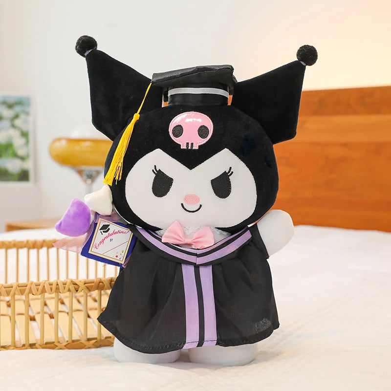 25cm Sanrio Stitch Hello Kitty Graduation Plush Toys Pochacco Soft Tuffed Animals Christmas Birthday Christmas Graduation Gifts