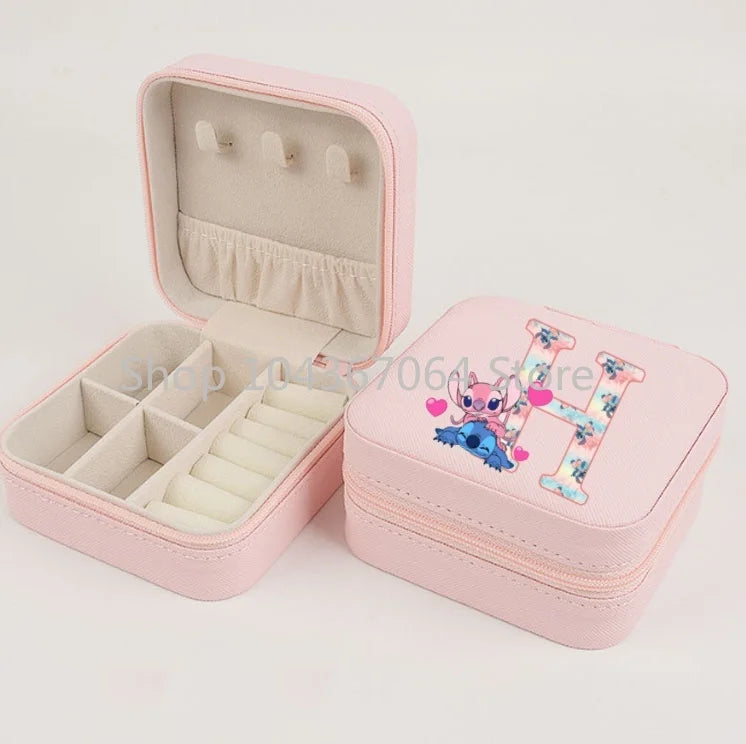 Lilo Stitch Mini Jewelry Storage Box Travel Organizer Jewelry Case Organizer Display Storage Earrings Holder Case Birthday Gifts