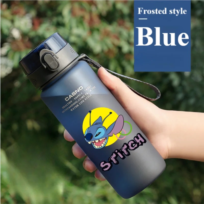 Lilo&Stitch 560/800/400ML Water Cup Children Portable Plastic Transparent Straw Stitch Outdoor Large Capacity Sport Water Bottle