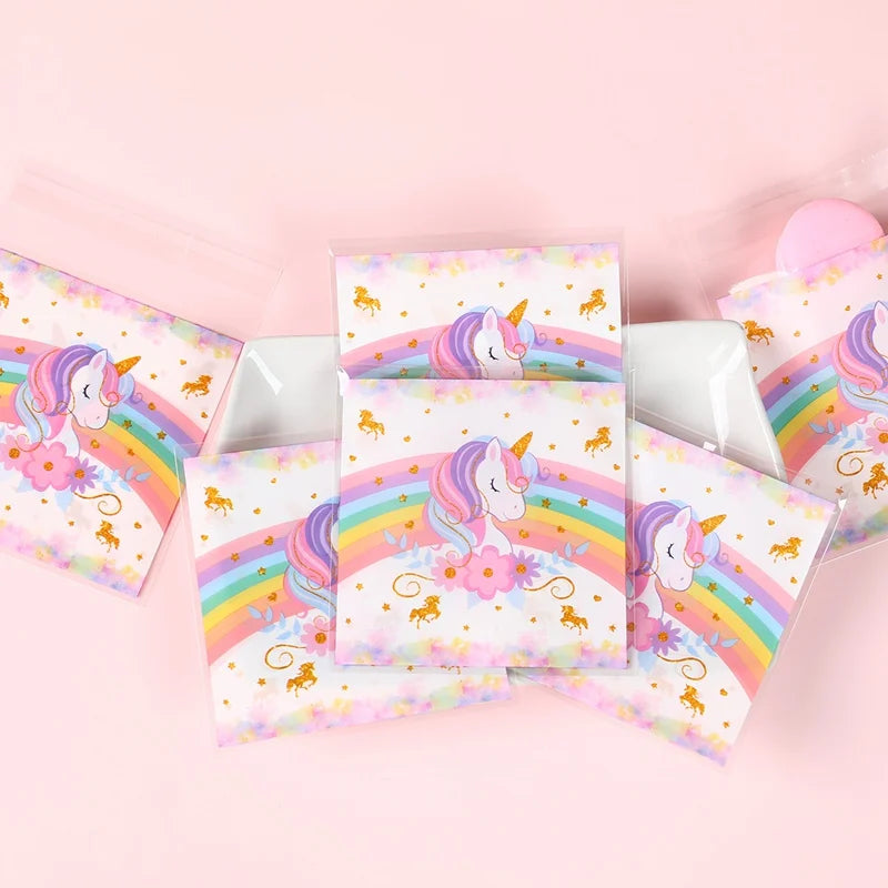 Rainbow Unicorn Handbag Candy Bag Happy 1st Birthday Party Decorations Kids Favors Gift Unicorn Box Baby Shower Girls Supplies