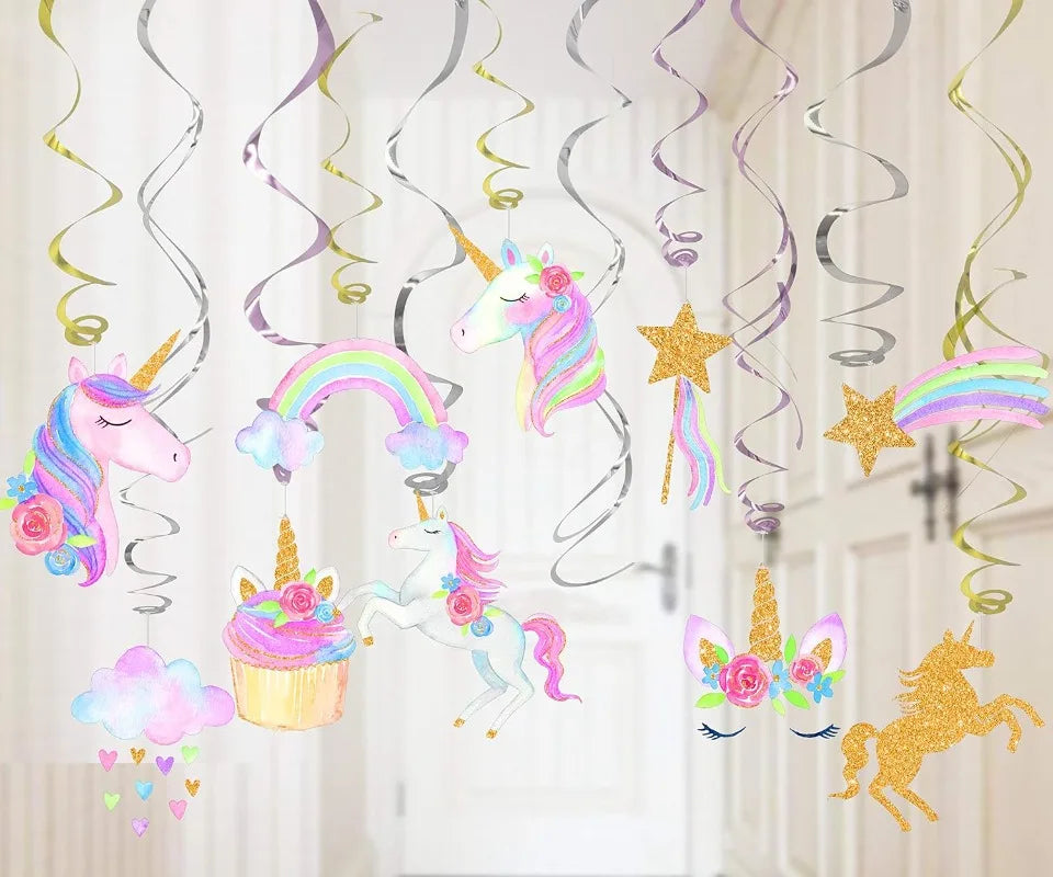 Unicorn Hanging Swirl Decorations Girls Birthday Party Supplies Unicorn Party Decorations