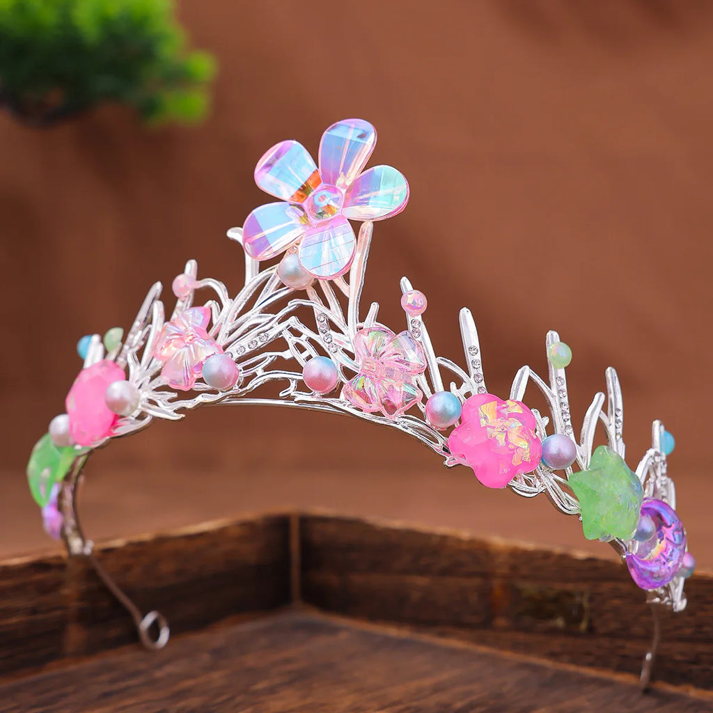 Handmade Mermaid Fish Crown Ocean Style Costume Seashell Starfish Hair Accessories for Women Girls Princess Birthday Party Tiara