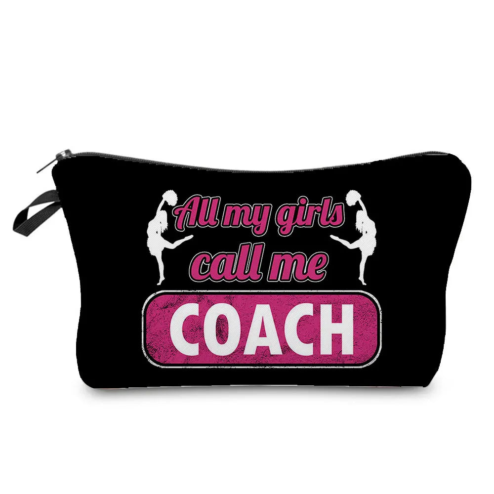 Cheerleading Girl Makeup Bag Club Gift Bag Female Portable Custom Pattern Cosmetic Bag Travel Organizer Storage Bag Toiletry Kit