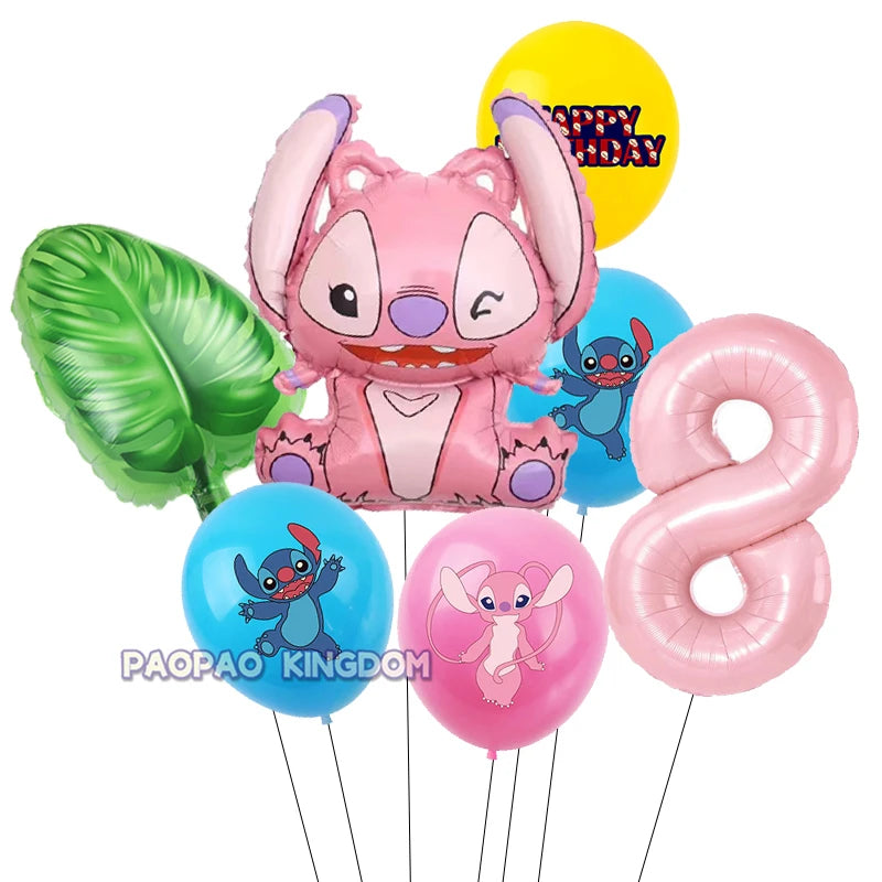 Lilo Stitch 32inch Number Foil Balloons Stitch Birthday Party Supplies Children Balloons Baby Shower Decoration Supplies