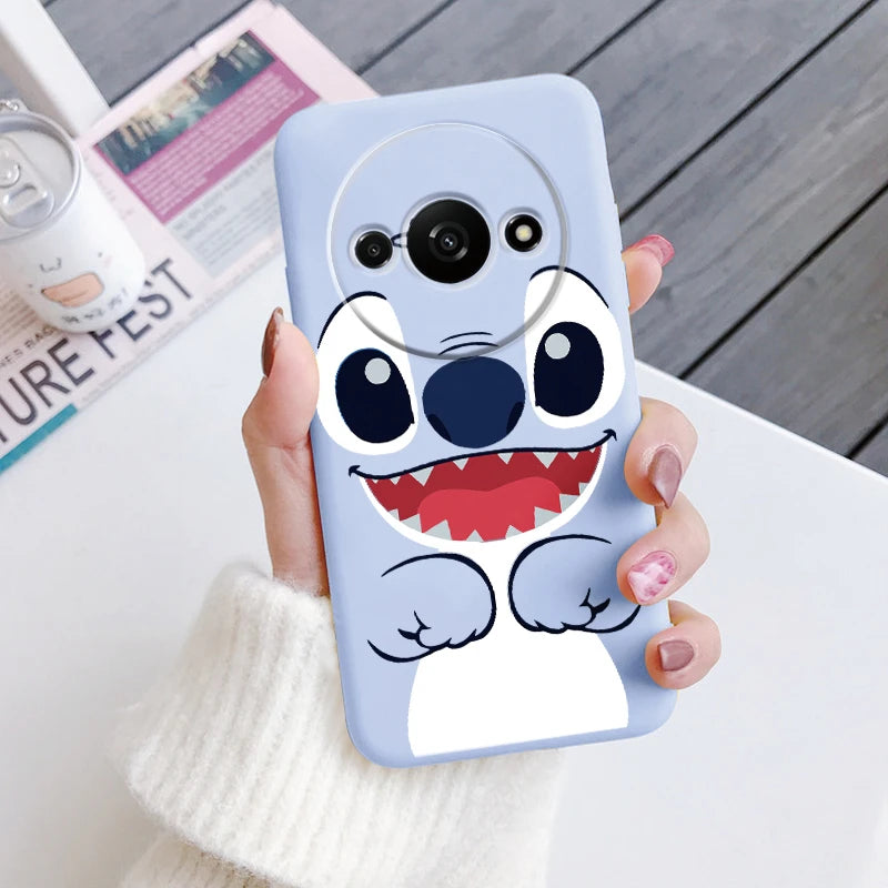 For Redmi A3 Phone Case Soft Silicone Shockproof Super cute Stitch Love?Cover For Xiaomi Redmi A3 Shell RedmiA3 A 3 Bumper Shell