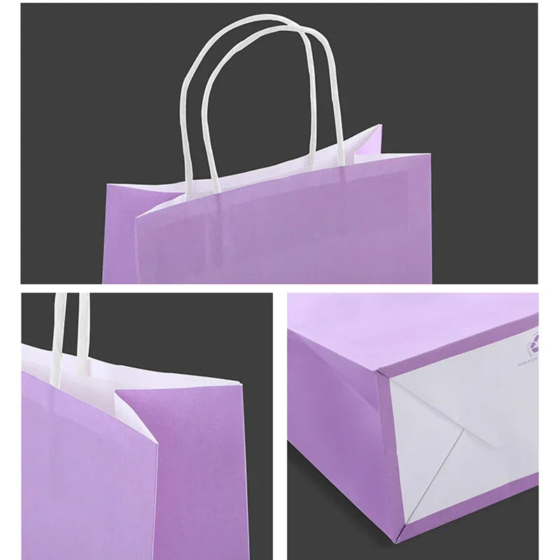 10/30/50pcs Holiday Party Gift Bag with Handle Jewelry Shopping Bag Thanksgiving Valentine's Day Marriage Gift Colored Paper Bag