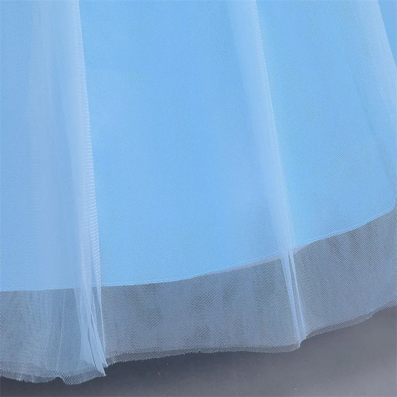Cinderella Cosplay Costume Kids Clothes for Girls Sequins Princess Dress with Crown Gloves Birthday Party Ball Gown 3-10 Years