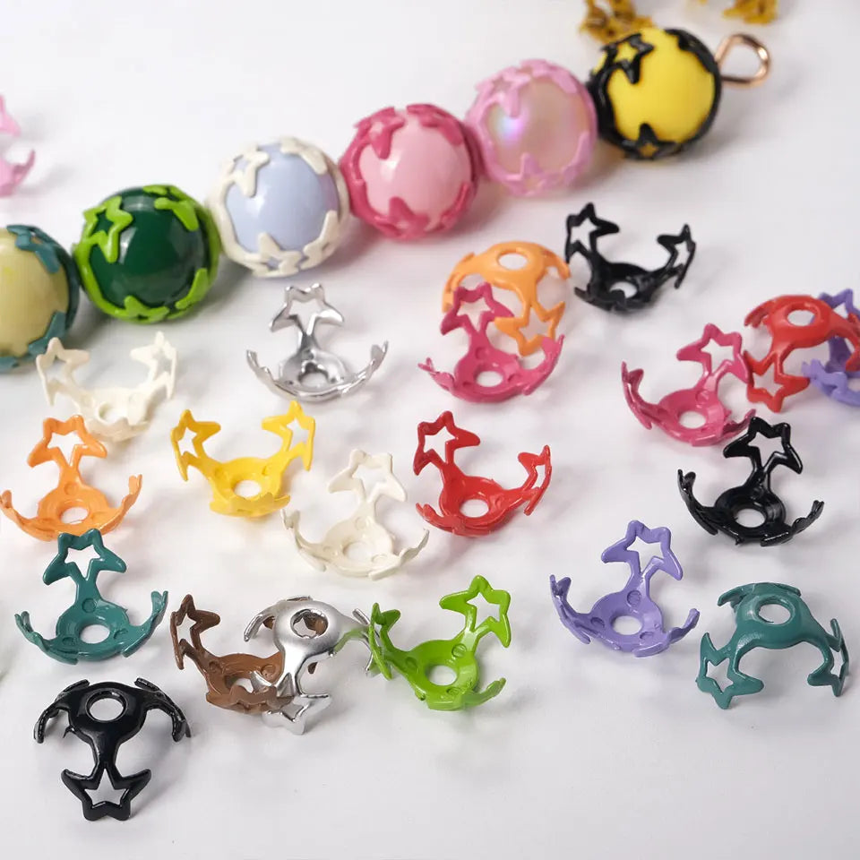Colorful Star Round Torus Beads For Jewelry Making DIY Decorations Earrings Bracelet Necklace Charms Kids Hair Rope Accessories