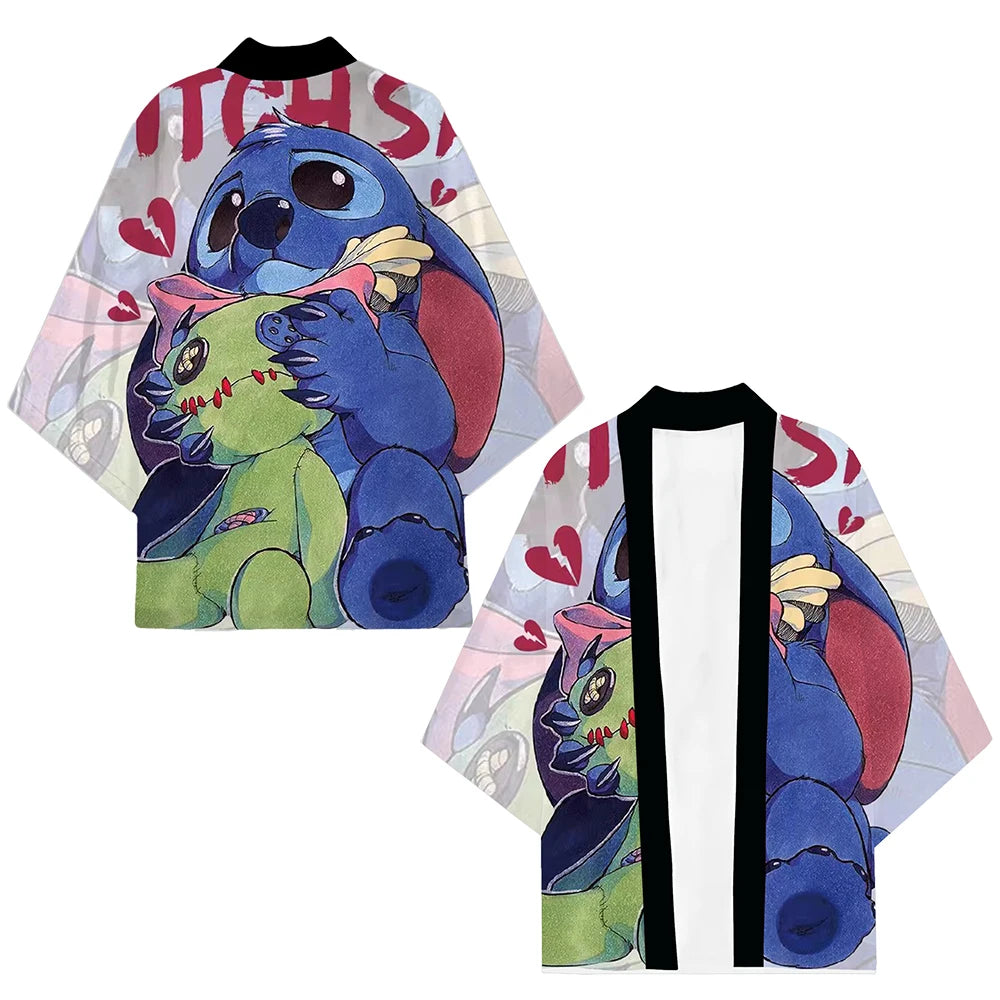 Movie Lilo and Stitch Costume Kimono Cardigan Animation Cartoon Cosplay Cloak Adult Cape 3D Digital Print Halloween Gift Clothes