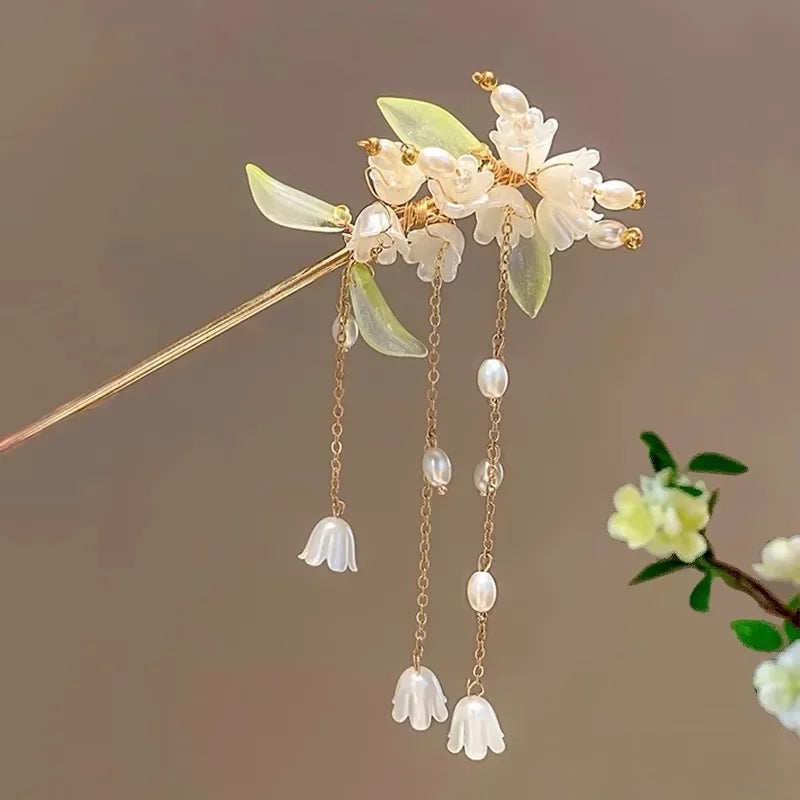Chinese Style Tassel Hair Clip For Women Hair Stick Pins Flower Handmade Hairpins Charm Jewelry Accessories Hair Ornaments 머리핀