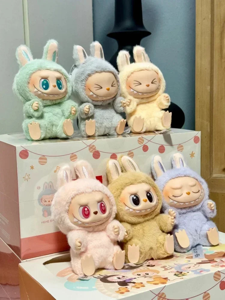 Macaron 2nd The Monsters Labubu Sitting Party Vinyl Plush Blind Box Decorative Surprise Box Doll Collection Decoration Gifts