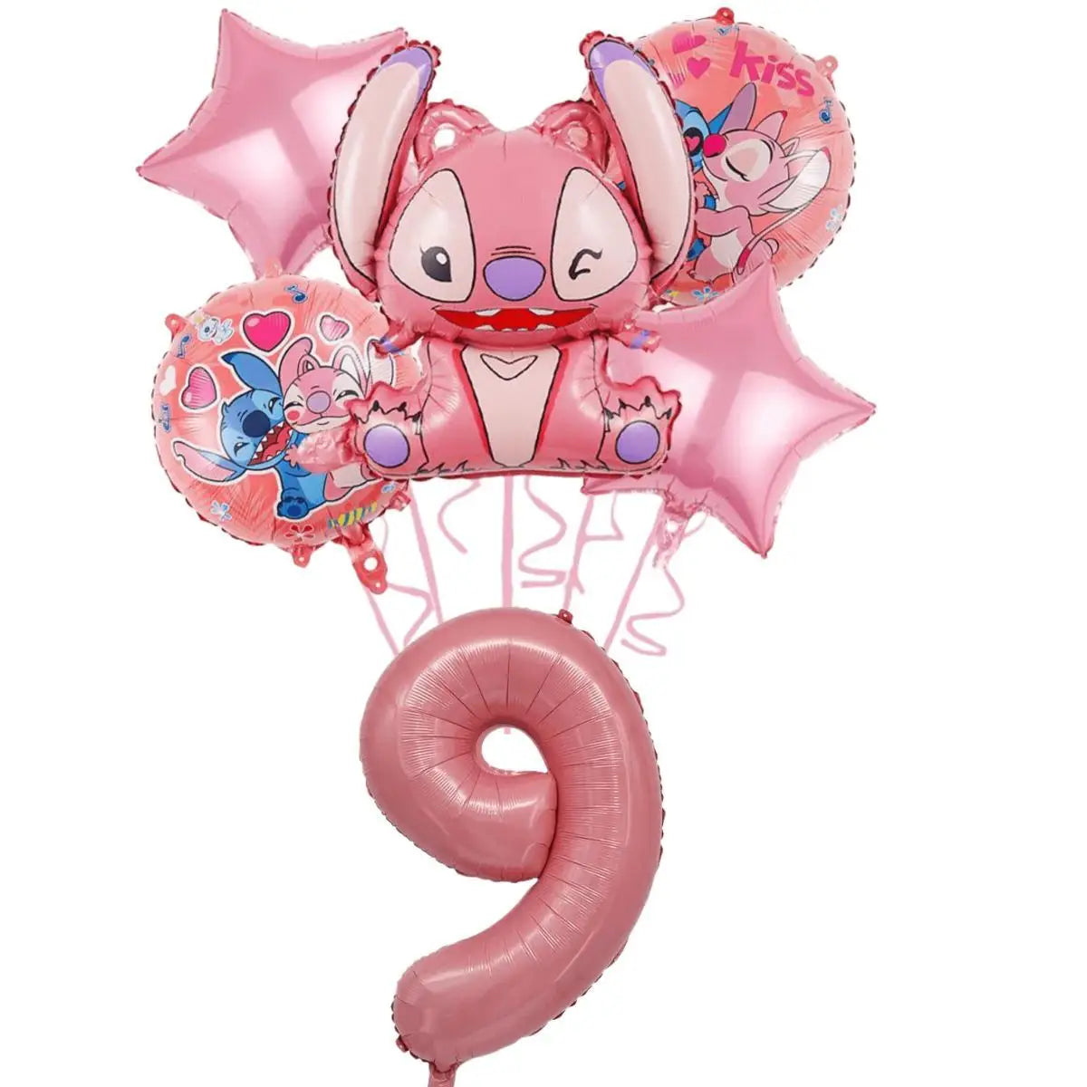 New Lilo&Stitch Birthday Party Supplies Baby Shower Girl's Favorite Digital Cartoon Balloon Set Backdrop Holiday DIY Decoration