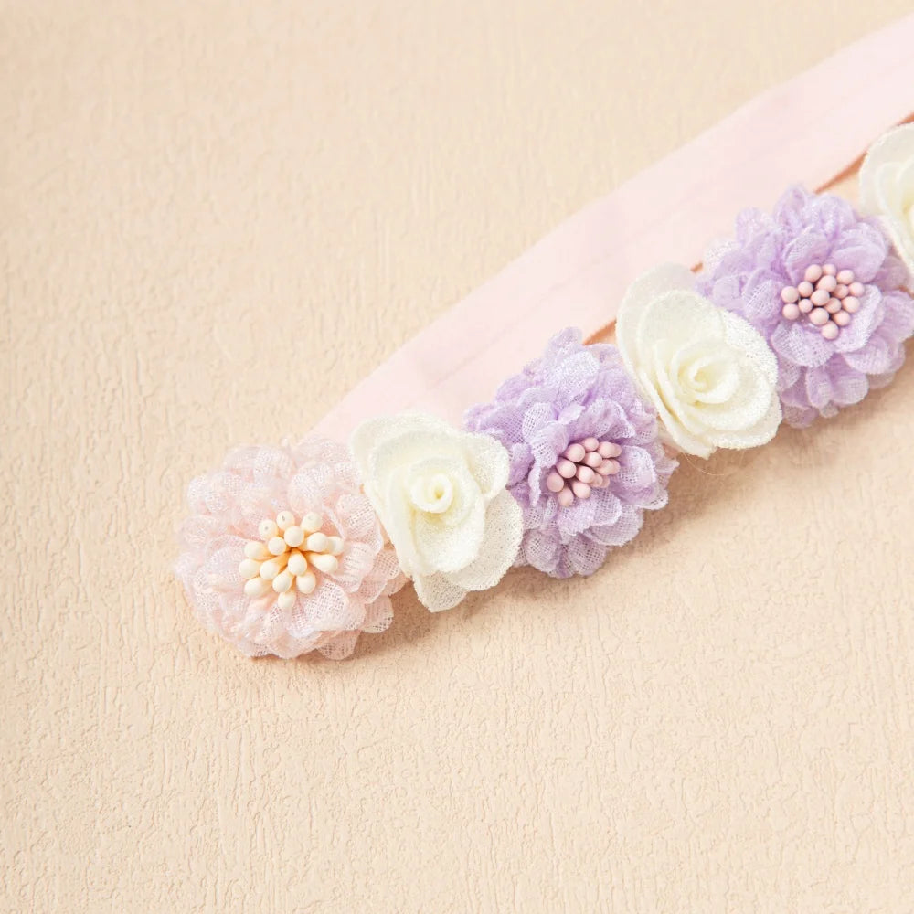 Charming Flower Baby Girl Headband Elastic Nylon Hair Band for Newborns Toddlers Soft Kids Turban Baby Hair Accessories for Girl