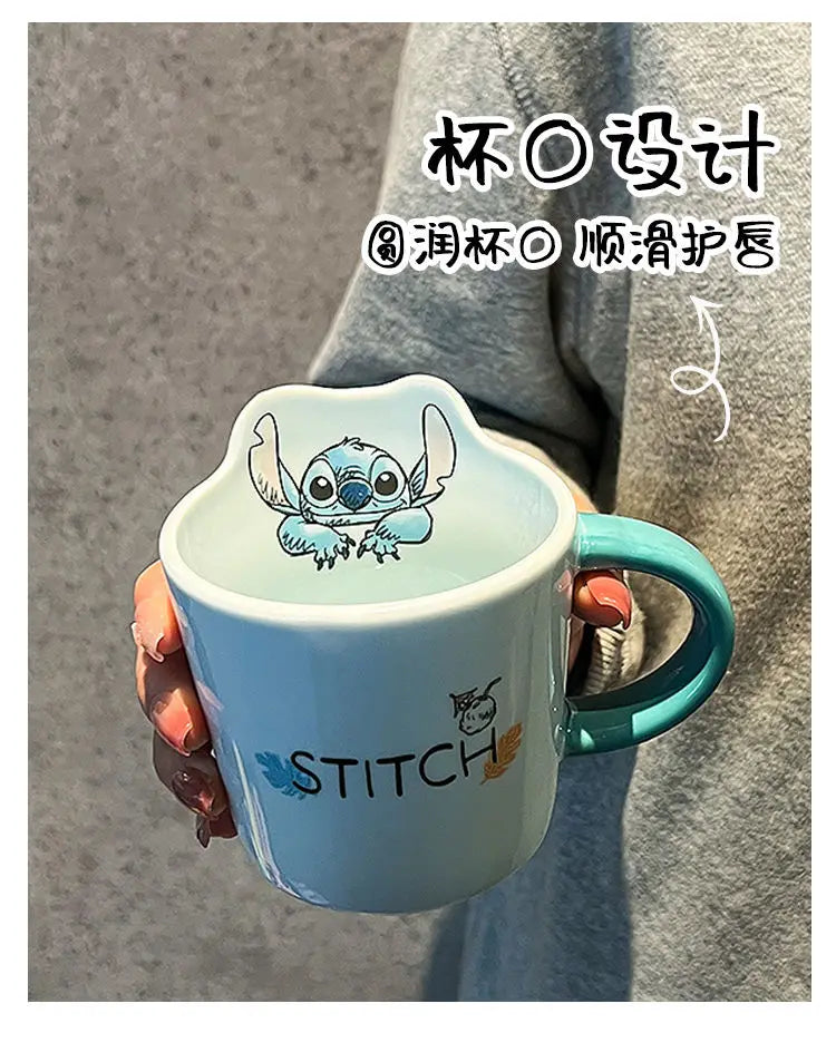 Best Selling Lilo & Stitch Creative Casual Ceramic Mug Office Desk Bedroom Restaurant Boys and Girls Birthday Gift Drinking Cup