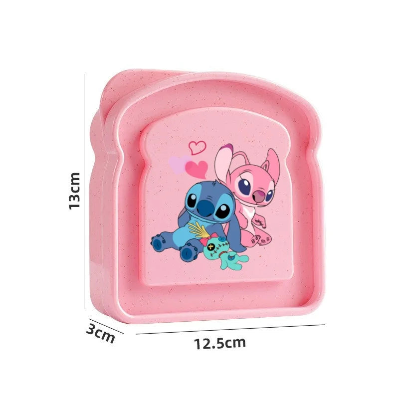 Stitch Sandwich Containers Lunch Box Toast Storage Box with Lid Portable Food Storage Case Reusable Microwave Lunch Case Gifts