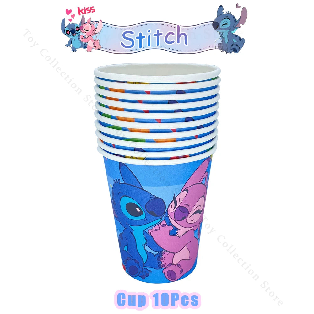 Lilo and Stitch Cartoon Children's Birthday Party Decoration Paper Plate Latex Foil Ballon Tablecloth Baby Shower Party Supplies