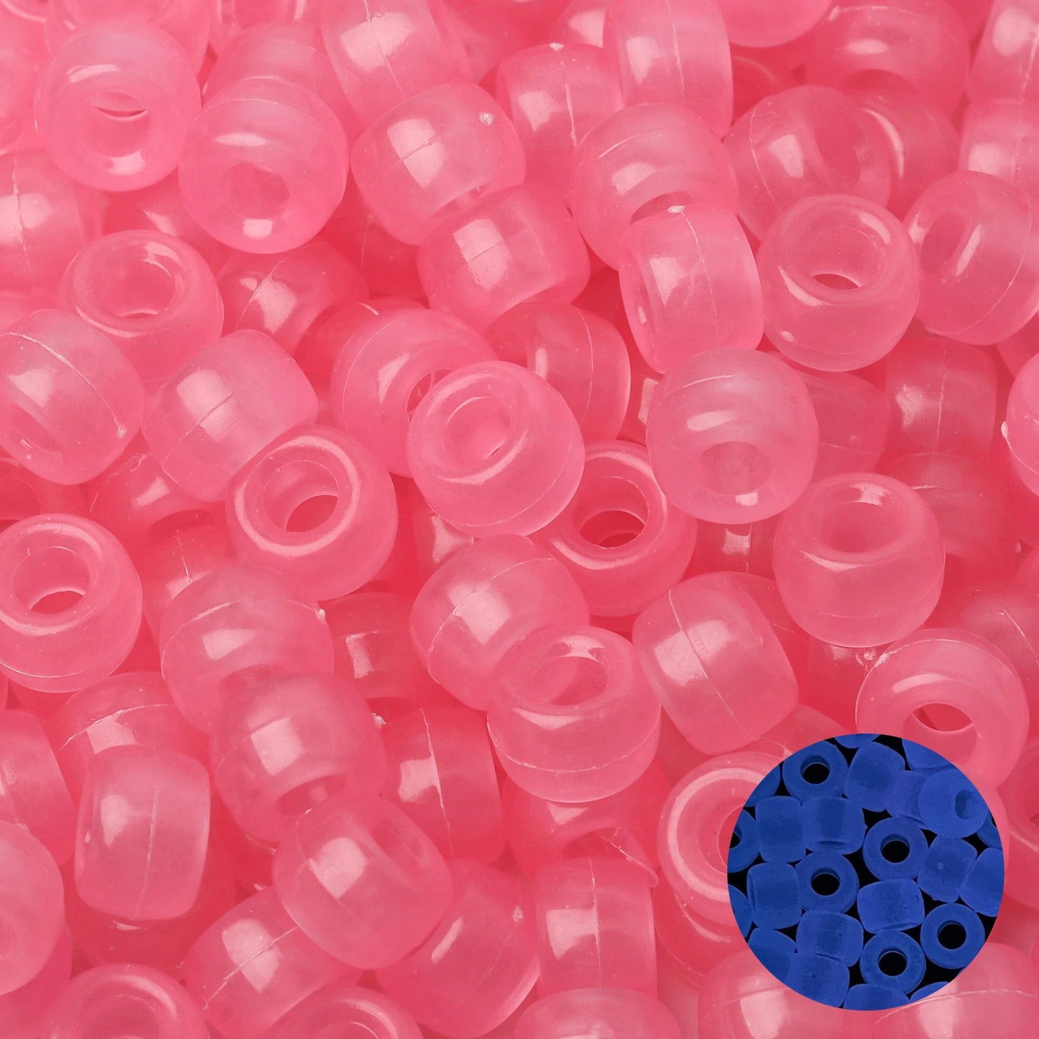 100pcs Luminous Pony Beads 6x9mm Acrylic Beads Big Hole Spacer Beads For Diy Craft Jewelry Charms Bracelets Making Hair Supplies