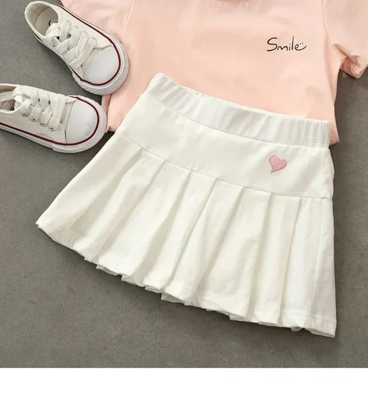 2025 Lilo Stitch T-shirts Skirt Set Kawaii Cartoon Number Kids Casual Short Sleeves Tops Summer Girl Clothes Dress Birthday Gift