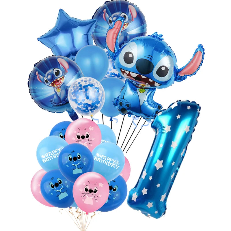 Lilo and Stitch Birthday Decorations Tableware Paper Cups Plate Napkins Cake Topper Balloons Birthday Decor Party Supplies Gift