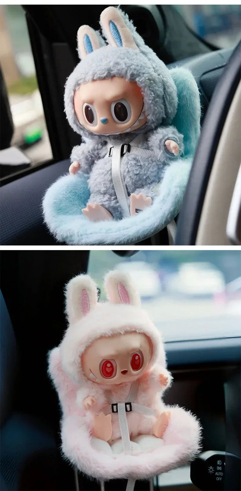 new 15-17cm doll Seat  Labubu Doll Safety Seat Cute Doll Air Outlet Aromatherapy decoration high-grade Car Interior Decoration