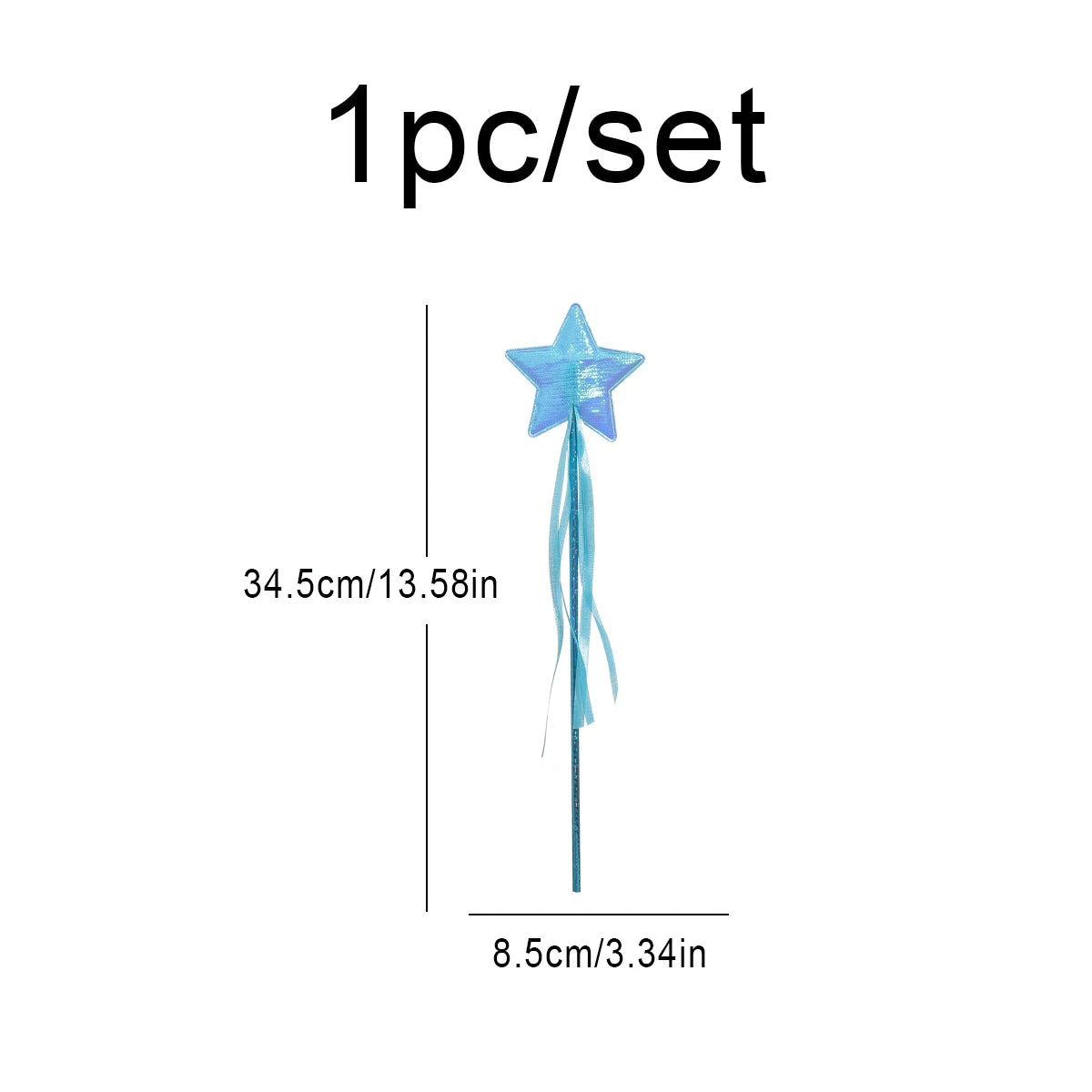 Cosplay party costume props Princess magic wand five-pointed star fairy wand ceremony ribbon stick cat stick 1 set 1 piece.