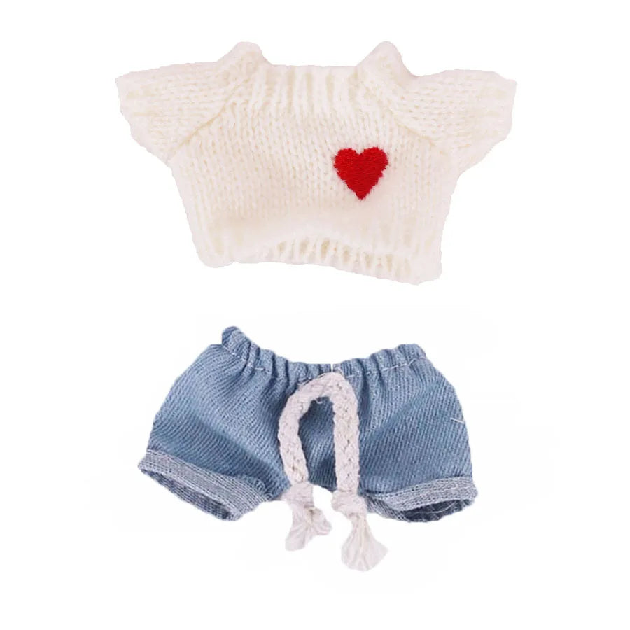 Doll Sweater Pants Shoes set For labubu Clothes 17 cm Doll Accessories,Toys For Girls,Christmas Festival Birthday Present