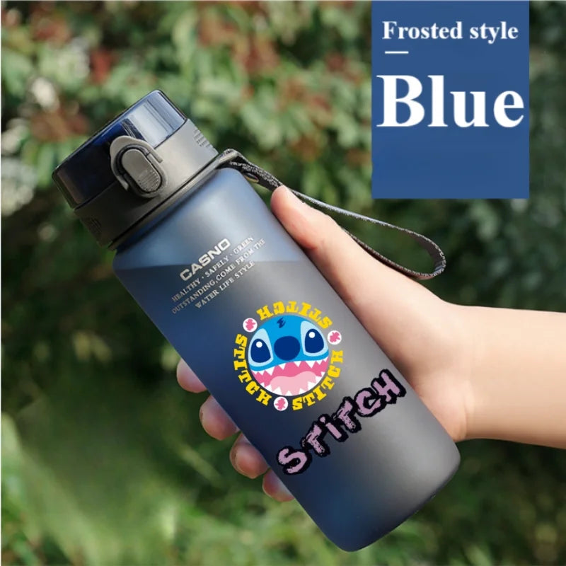 Lilo&Stitch 560/800/400ML Water Cup Children Portable Plastic Transparent Straw Stitch Outdoor Large Capacity Sport Water Bottle