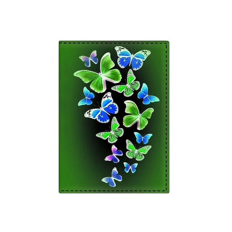 Beautiful Butterfly Passport Cover Girls Flower Travel Passport Holder PU Leather Women Credit Card Wallet Ticket Bag Passports