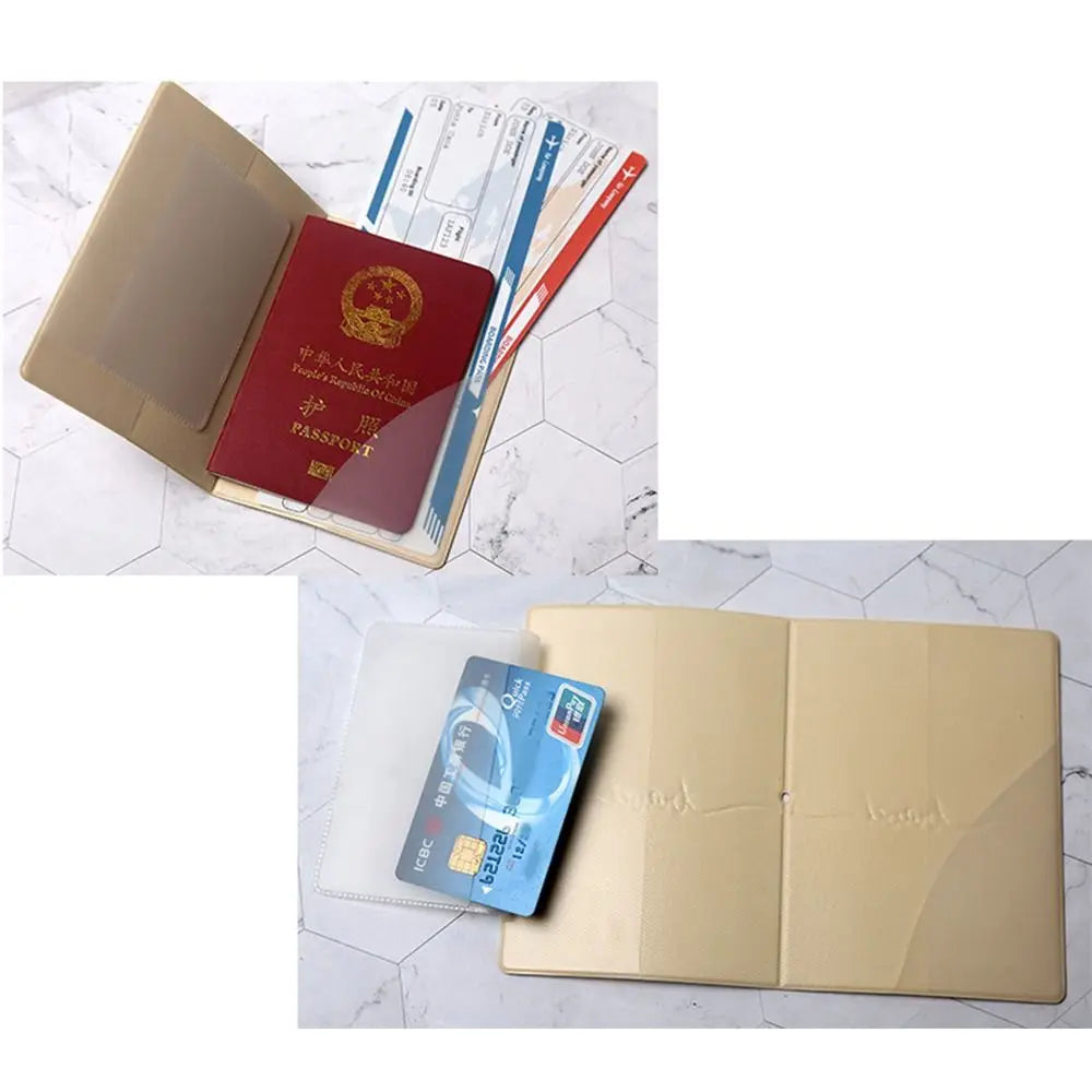 Gift Cartoon Girl Passport Cover PU Waterproof Certificate Protective Sheath Card Holder Multi-function ID Card Holder Unisex