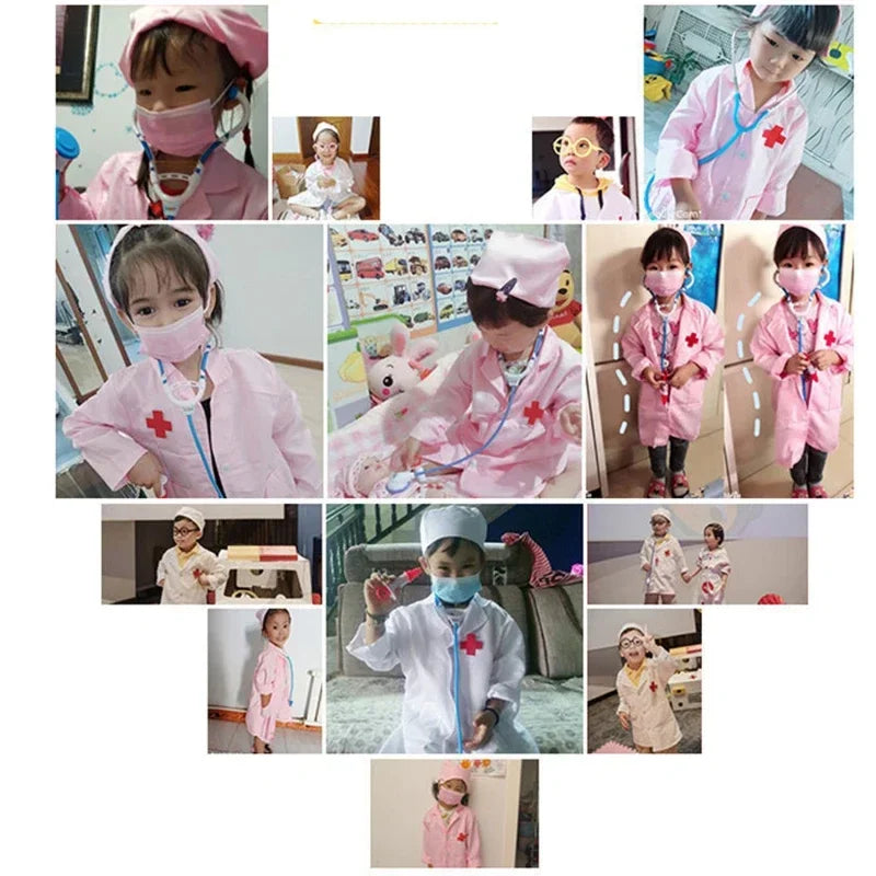 Children Doctors Nurses Kindergartens Professional Practitioners Role Dressing Performance Costume White Coat Festival Costumes